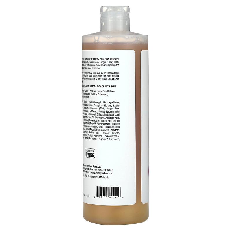 Mild By Nature (Nature's Gate), Awapuhi Ginger & Holy Basil Shampoo for Fine Hair, 16 fl oz (473 ml)