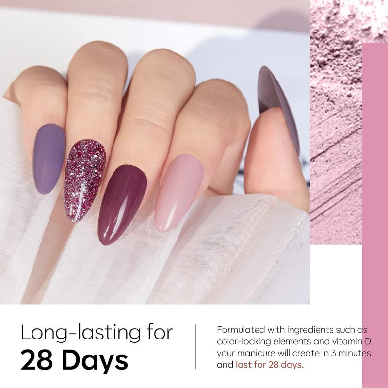 Long-lasting Dip Powder Nail Art Set, 11pcs set Glitter Glossy Dipping Powder Nail Kit with Base Coat & Activator & Top Coat & Nail Art Tool, DIY Manicure Kit for Home Salon, Cruel Summer