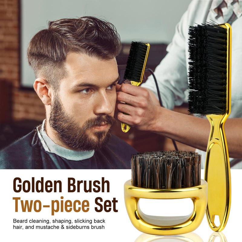 Professional Hair Clipper Brush, Retro Oil Head Brush, Carving Hair Clipper Mane Ring Brush, Beard Brush, Manual Shaving Accessories for Men