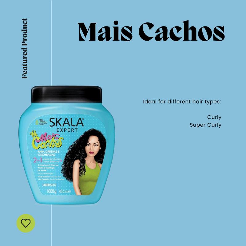 2x SKALA 2 in 1 for Curly Hair Super Curly Treatment Cream for Hair 3ABC Great for hair growth strength repair glow volume Hydrate Conditioner Shampoo