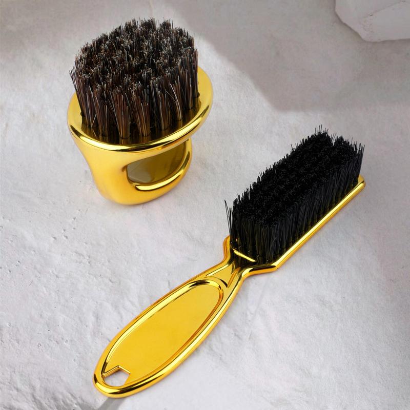 Professional Hair Clipper Brush, Retro Oil Head Brush, Carving Hair Clipper Mane Ring Brush, Beard Brush, Manual Shaving Accessories for Men