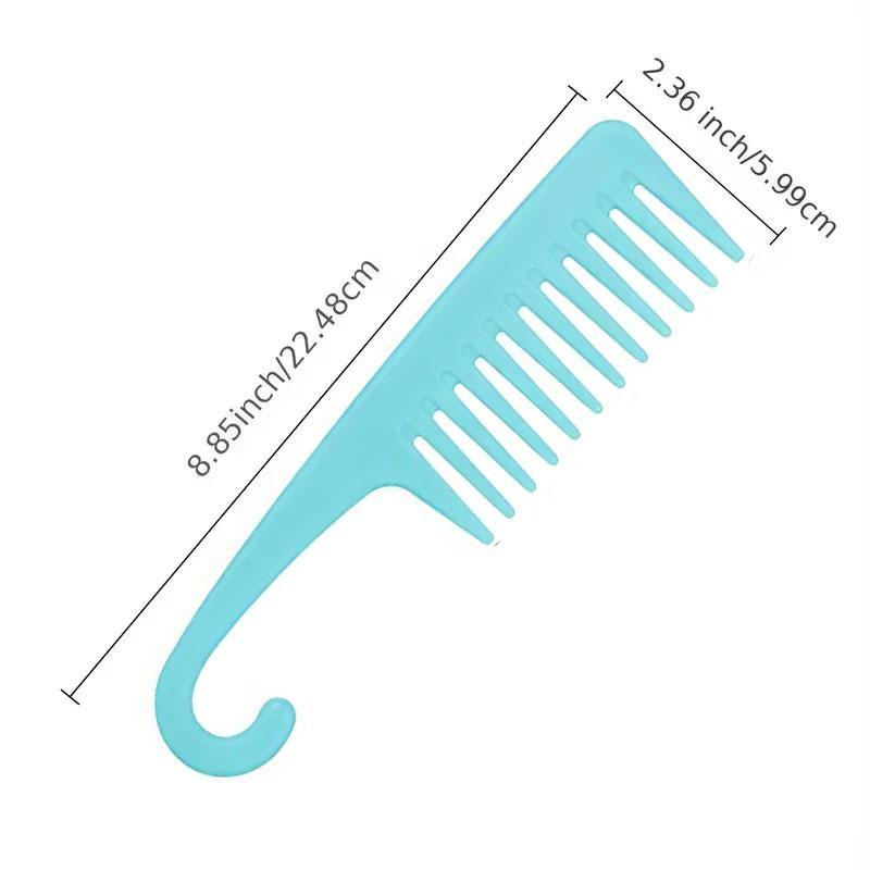 Large Wide Tooth Shower Comb, Haircare Hair Styling Brush Plastic Hair Comb, Heatless Wet and Dry Straight and Curl Hair Hairdressing Comb