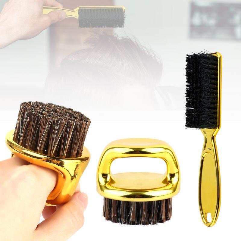 Professional Hair Clipper Brush, Retro Oil Head Brush, Carving Hair Clipper Mane Ring Brush, Beard Brush, Manual Shaving Accessories for Men
