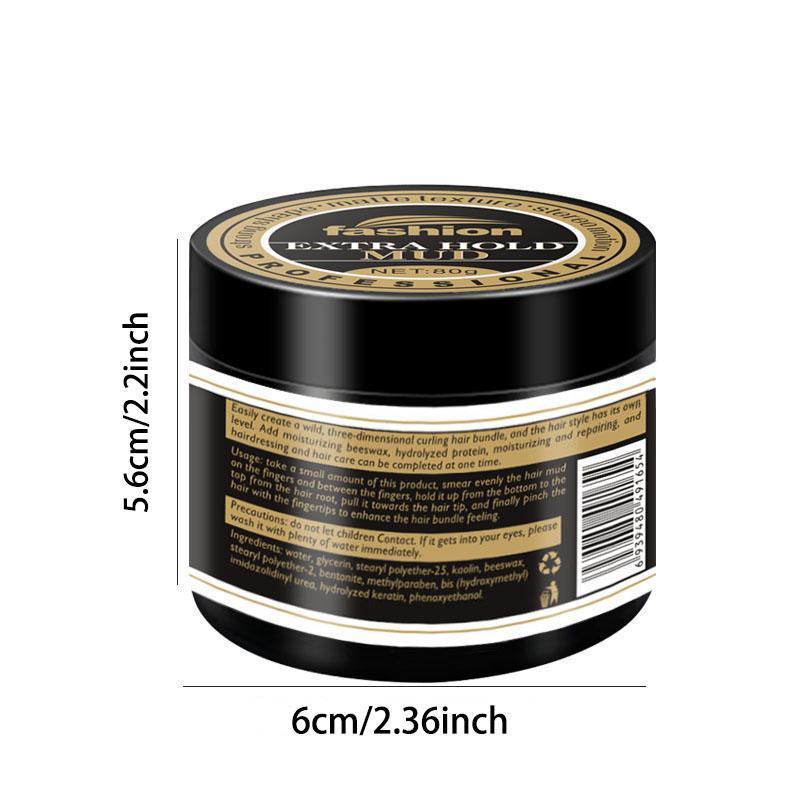 80g Matte Hair Styling Mud, Long Lasting Hair Styling Cream, Hairdressing Clay for Professional Hair Salon, Men's Hair Styling Product