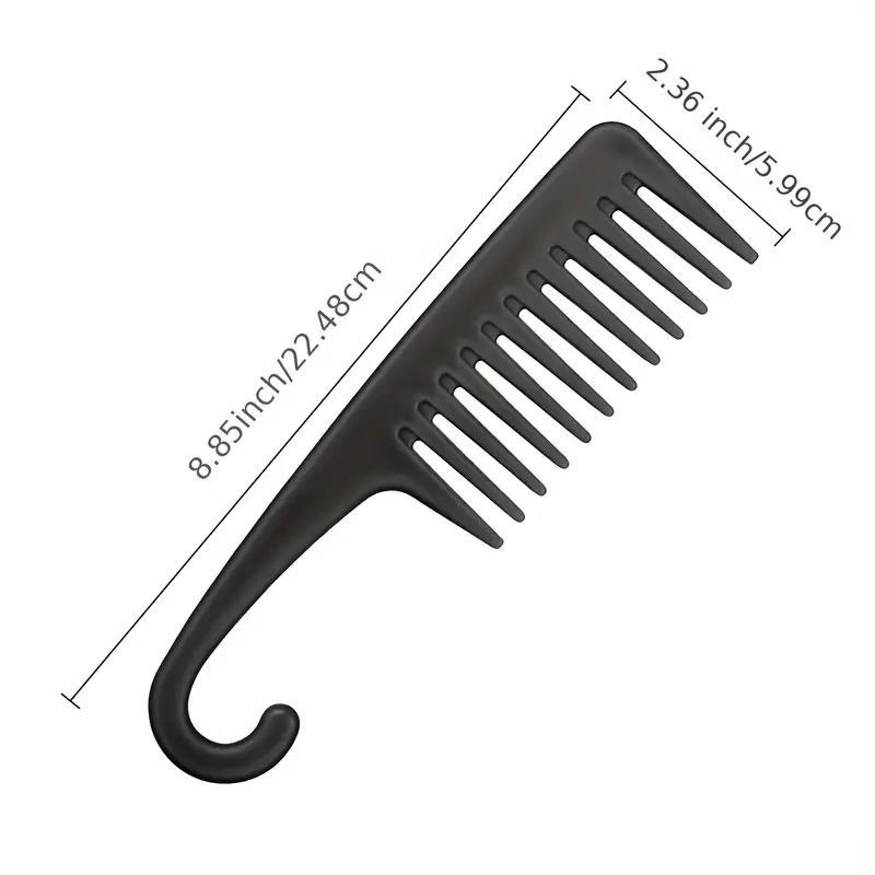 Large Wide Tooth Shower Comb, Haircare Hair Styling Brush Plastic Hair Comb, Heatless Wet and Dry Straight and Curl Hair Hairdressing Comb