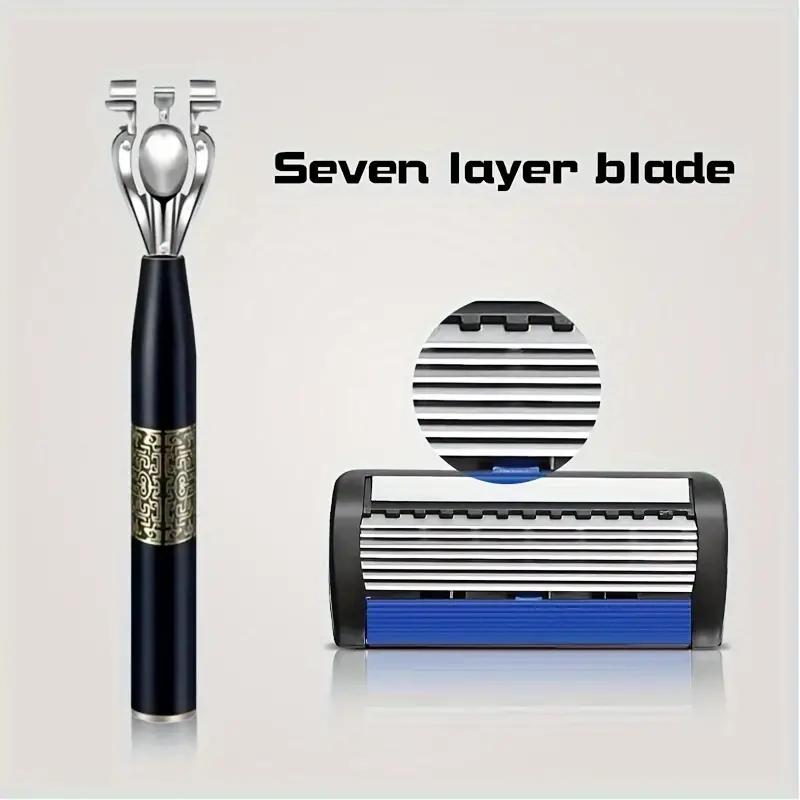 Chinese-style manual shaver 7-layer men's shaver, manual shaver, 7-layer blade head, blade holder, German craftsmanship for scratch prevention