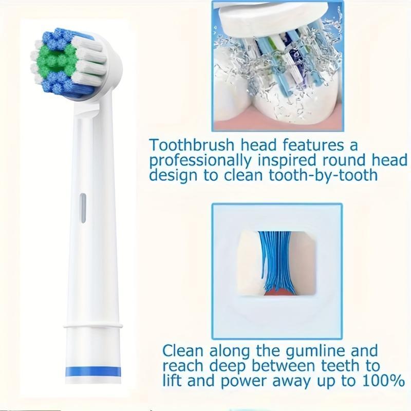 Rechargeable Electric Toothbrush with 8 Counts Replacement Brush Heads, 1 Box Deep Cleaning Smart Timer Toothbrush, Oral Care Product for Adults, Halloween, Christmas