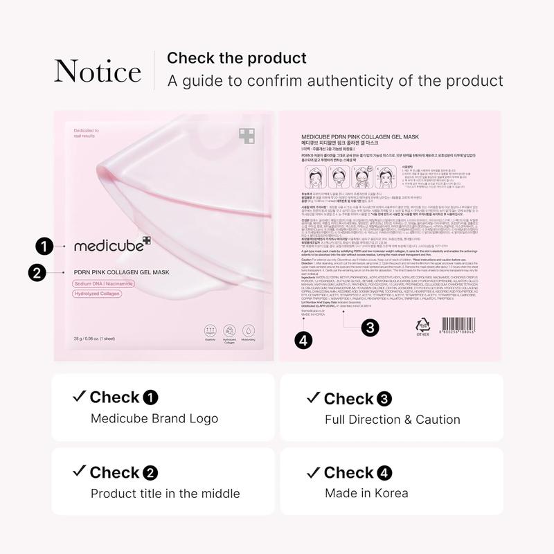 Medicube Salmon DNA PDRN Pink Collagen Jelly Gel Mask | Overnight Face Mask for Glass Glow Skin- Elasticity, Hydrating, Firming and Moisturizing | Korean Skincare, 28G, 4Ea Medicube