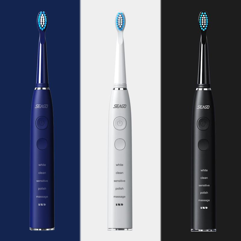 Seago Electric Toothbrush for Adults  with 8 Brush Heads,  Power Rechargeable Toothbrush with 5 Modes