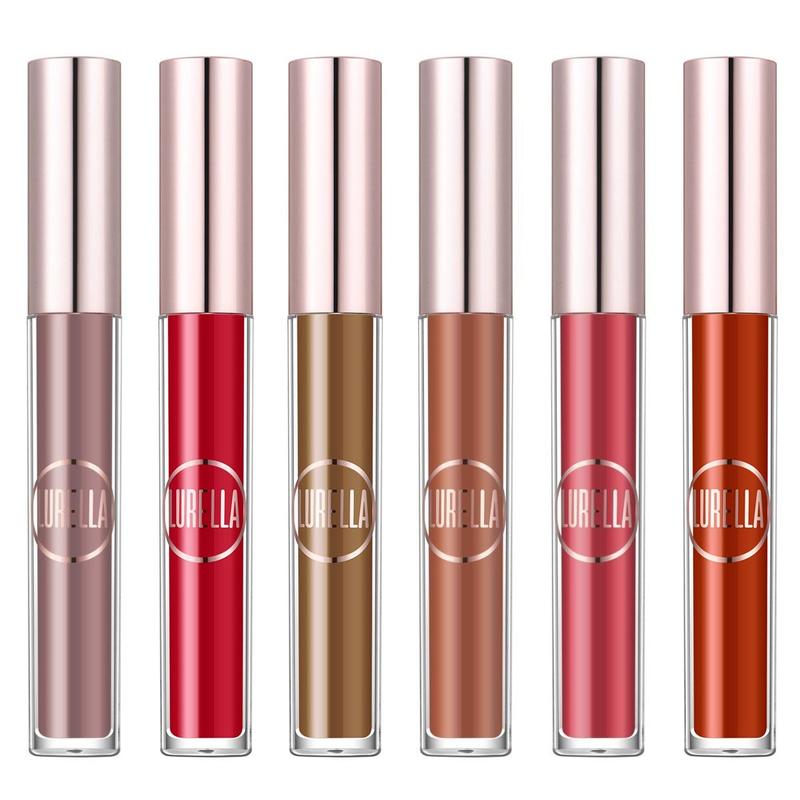 Lurella Cosmetics Long-Lasting Liquid Lipstick Set - 7 Full-Size Lipsticks in Vibrant Colors - Makeup Set
