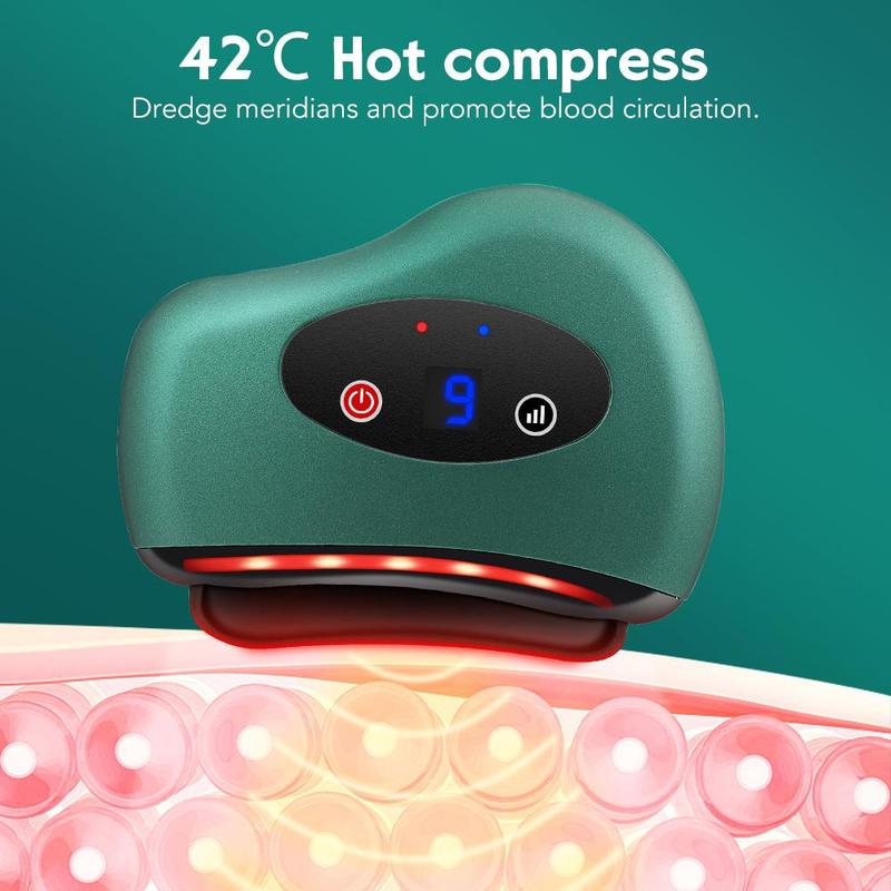 12-level Vibration Heating Gua Sha Board, 1 Box USB Charging Electric Massage Board, Professional Massage Device for Home & Travel, Christmas Gift