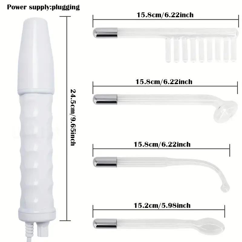 4-in-1 High Frequency Electrode Wand, 1 Set Facial Skincare Electric Massager, Face Hair Massage Comb Stick, Skin Care Machine, Back To School Birthday Gifts