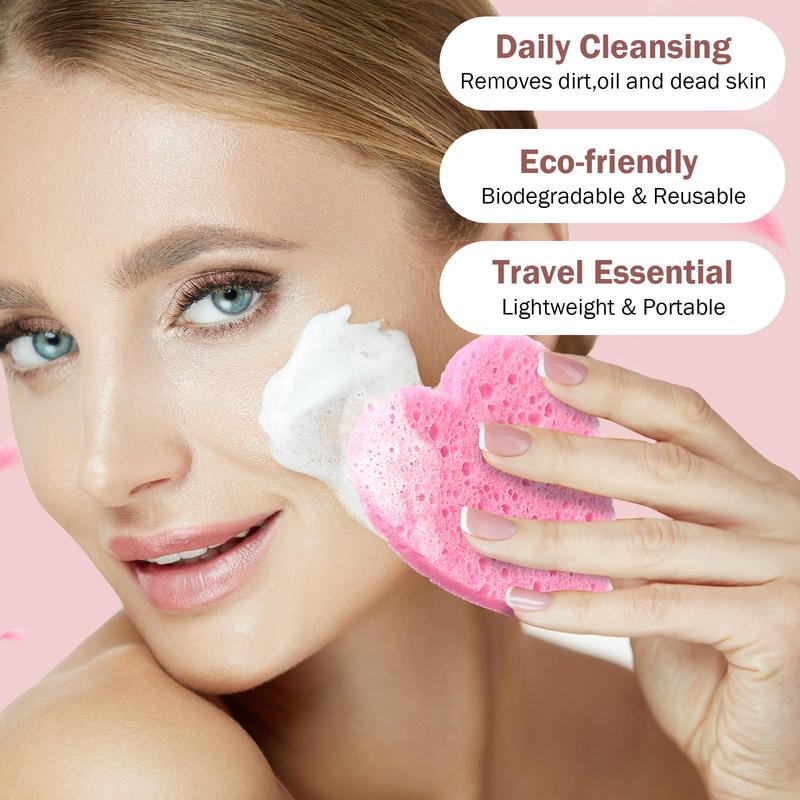 Heart Shaped Makeup Remover Pads, 50pcs set Disposable Makeup Remover Pads, Soft Makeup Remover Pads, Makeup Removal Pads, Facial Cleaning Pads
