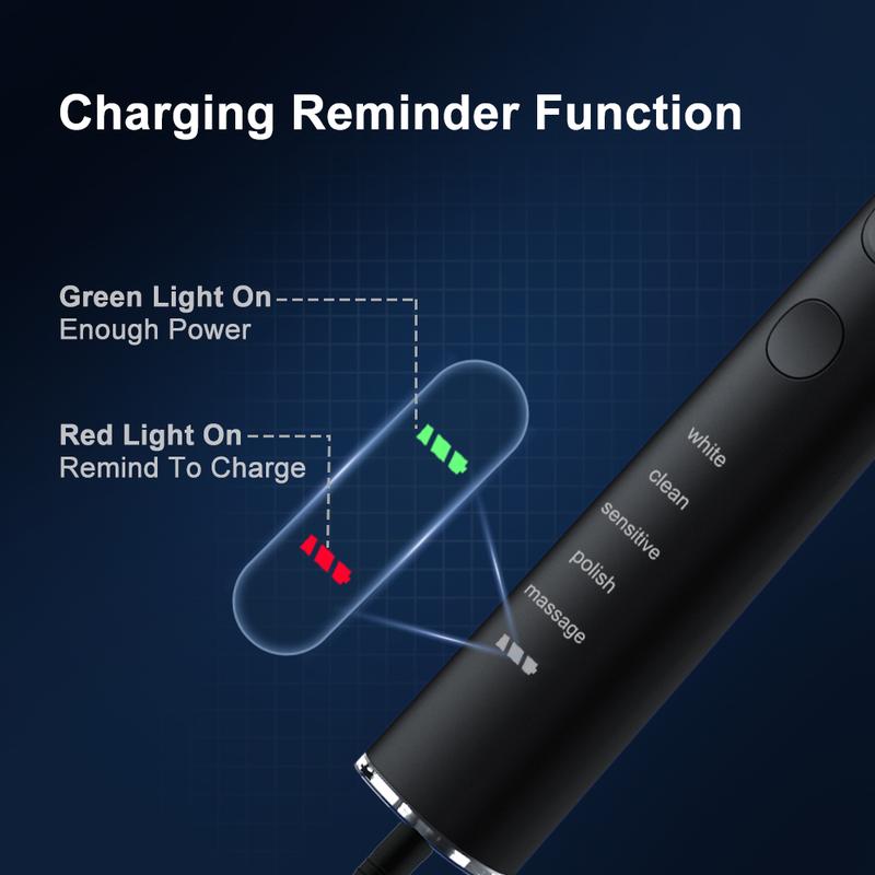 Seago Electric Toothbrush for Adults  with 8 Brush Heads,  Power Rechargeable Toothbrush with 5 Modes
