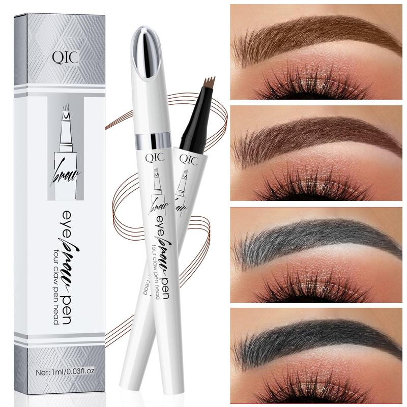 Waterproof Brow Pen with Micro-fork Tip, 2 Counts Long Lasting Eyebrow Pen, Brow Styling Brush, Eye Brow Makeup Tool, Makeup Accessories, Christmas Gift