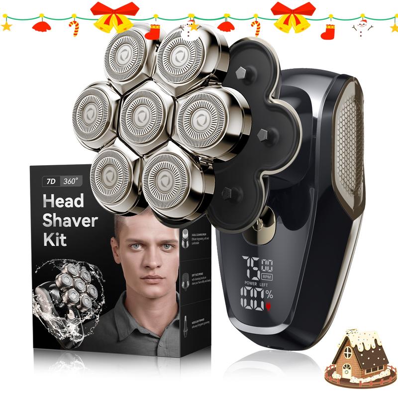 5-in-1 Detachable Head Shavers for Bald Men, Upgraded 2.0 Magnetic 7D Electric Shavers for Men, IPX7 Waterproof Wet Dry Shaver Grooming Kit Removable Razor