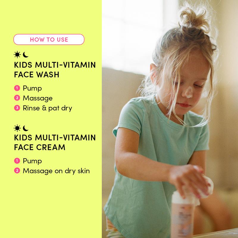 Evereden Kids Happy Face Duo - Multi-Vitamin Face Wash & Face Cream for Balanced, Hydrated Skin - Safe & Gentle Skincare with Clean Ingredients - Perfect for Sensitive Skin, Kids & Pre-Teens (2-Piece Set)