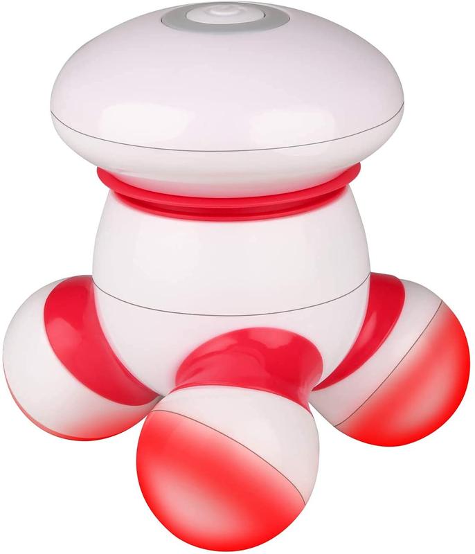 Handheld Massager Mini Portable Vibrating Body Massager with LED Light for Relief of Pain in Hands, Head, Neck, Back, Legs and Arms, Battery Operated, Convenient to Hold