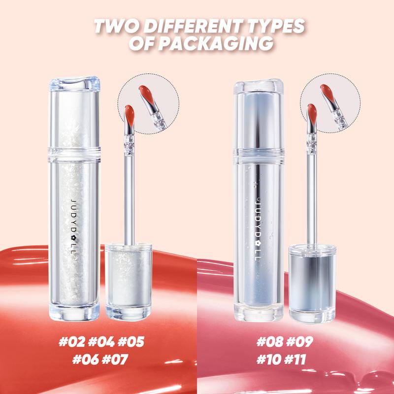 Judydoll Ice Watery Lip Gloss, Mirror Lip Glaze, Lip Stain, Waterproof Long-lasting Moisturizing Liquid Lipstick, Cute Lip Gloss, Tinted Lipstick, Plumping Diverse Shades, Not Easy To Fade, Makeup Lip Cosmetic- The Perfect Birthday Gift, Holiday Makeup