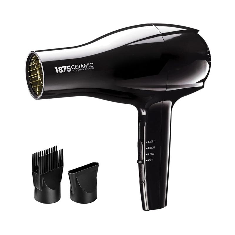 1875 Ceramic Styler Hair Styling Blow Dryer 2 Attachments Included Lightweight and Fast Dry Multi Heat Speed Setting Perfect Size for Home or Travel