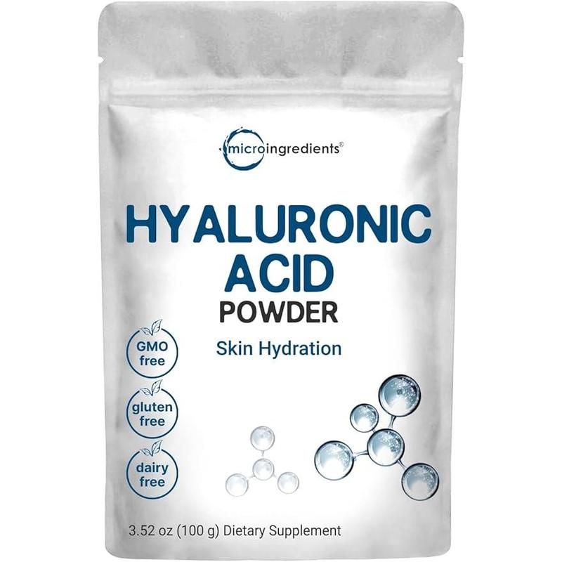 Micro Ingredients Hyaluronic Acid Powder 100g, DIY Facial Serum, Skin Hydration Care Formula Skincare Daily
