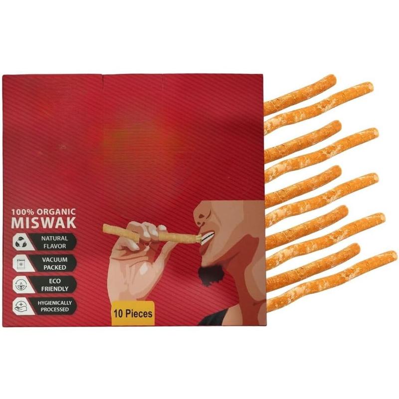 Sticks for Teeth Natural Toothbrush Organic مسواك Vegan and Cruelty Free Vacuum Sealed (Pack of 10)