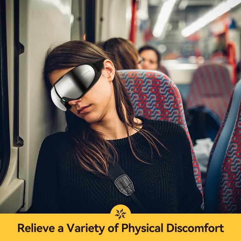 Deerma Eye Massager,Eye Hollow Visual Design,Eye Mask With Heat Compression  Music For Relax Eye,Improve Sleep,Gifts Idea