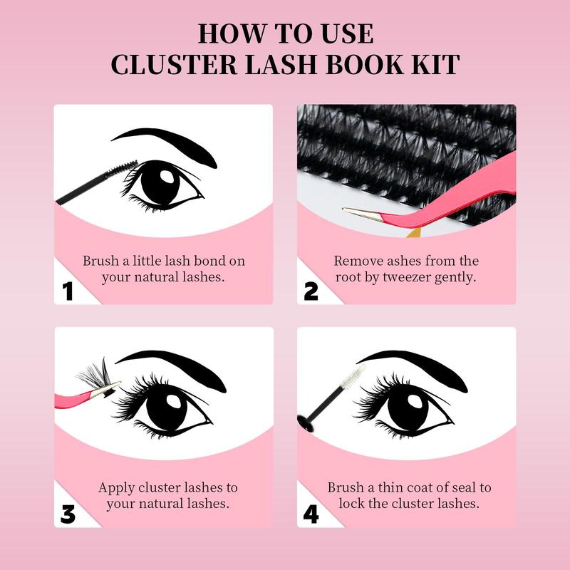 Mixed Size False Eyelashes, 640pcs set Natural Look Eyelash Extensions, Self Grafting Eyelash Clusters, False Eyelash Clusters, Volumized False Eyelash