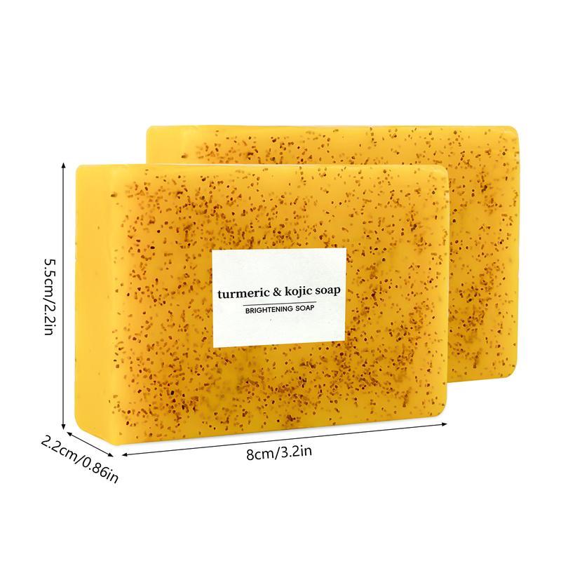 HandMade Brightening soap With LemonTurmeric & Kojic Acid for Men andWomen,Rich foam,smells like lemonturmeric,Suitable for washing face, Cleansing the skin
