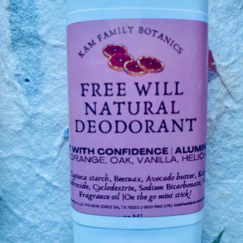 Free Will All Natural Deodorant Spring Edition Aluminum Free Daily 15 ML Mini stick