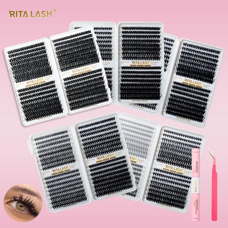 Mixed Size False Eyelashes, 640pcs set Natural Look Eyelash Extensions, Self Grafting Eyelash Clusters, False Eyelash Clusters, Volumized False Eyelash