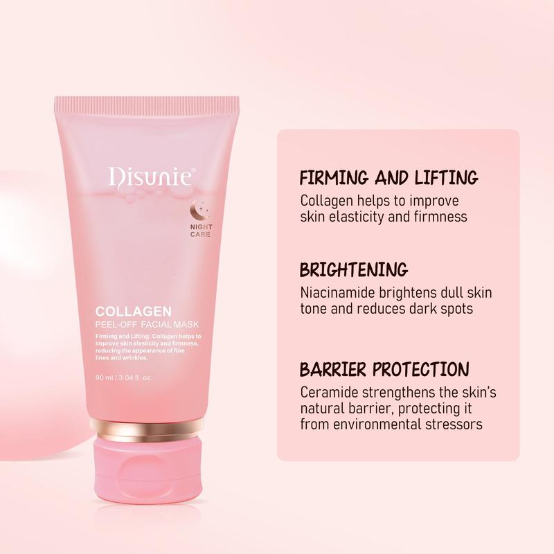 Hydrolyzed Collagen Overnight Wrapping Mask,Ceramide NP & Niacinamide Night Peel-off Facial Mask