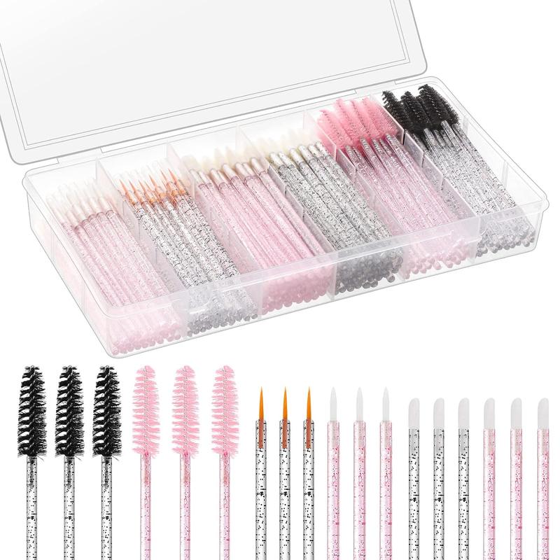 270-Pack Disposable Makeup Applicators Kit with Organizer Box, Incl. 100 Mascara Wands, 100 Lipstick Applicators, 70 Eyeliner Brushes- Best Gift for Women