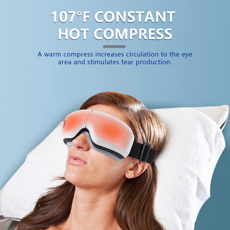latest upgrade eye massager with heat and vibration with massage and voice prompt function with bluetooth music eye protector rechargeable eye mask to relieve eye fatigue and dark circles1 Adjustable Comfort Daily Electrical