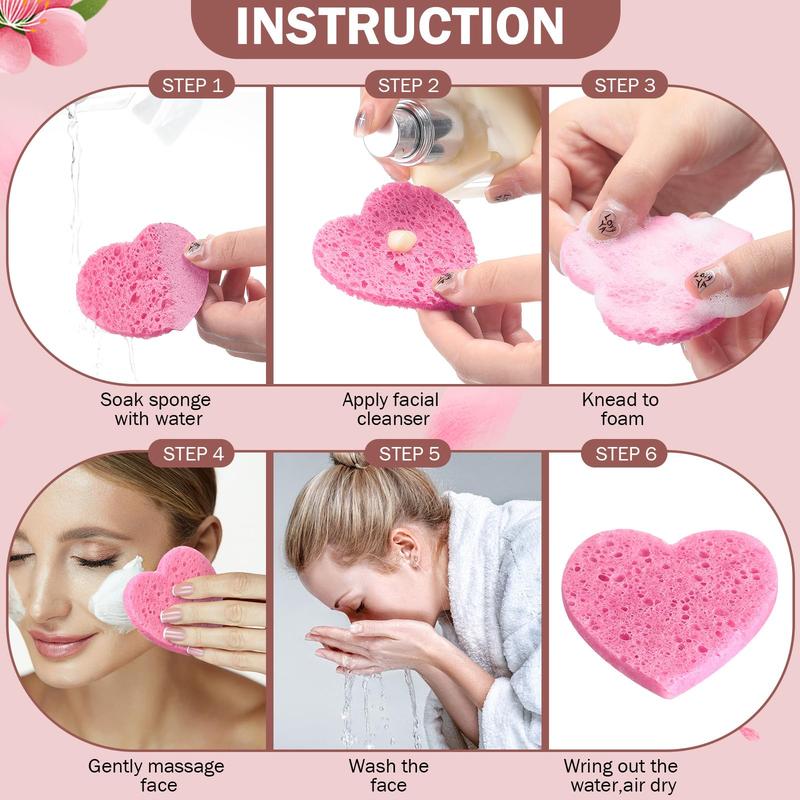 Heart Shaped Makeup Remover Pads, 50pcs set Disposable Makeup Remover Pads, Soft Makeup Remover Pads, Makeup Removal Pads, Facial Cleaning Pads