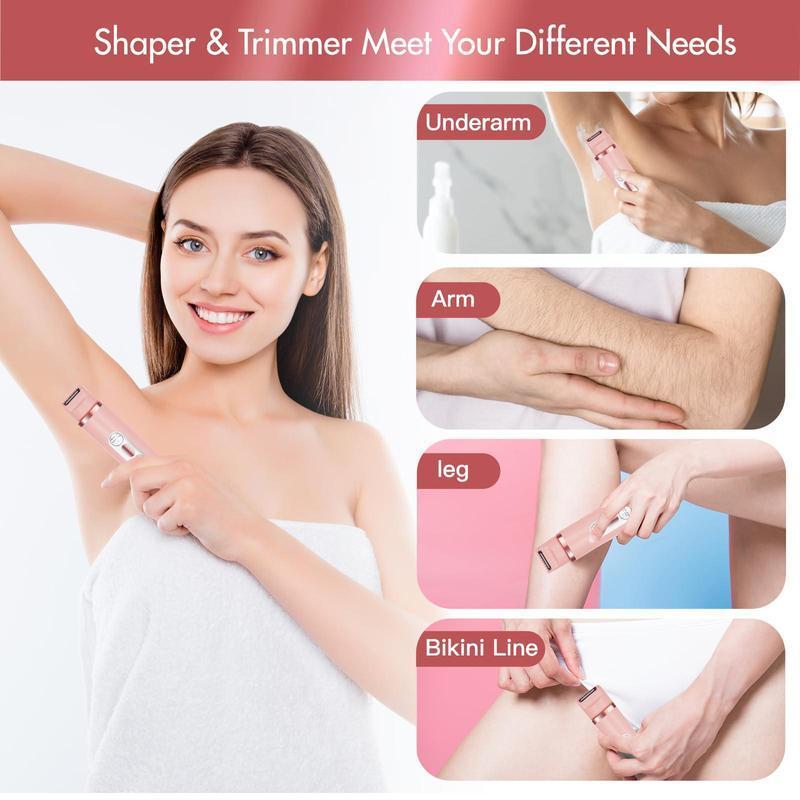 2 in 1 Electric Shaver for Women, 1 Box Rechargeable Electric Shaver & Accessories, Wet and Dry Use Body Trimmer for Home & Travel, Christmas, Winter Gifts