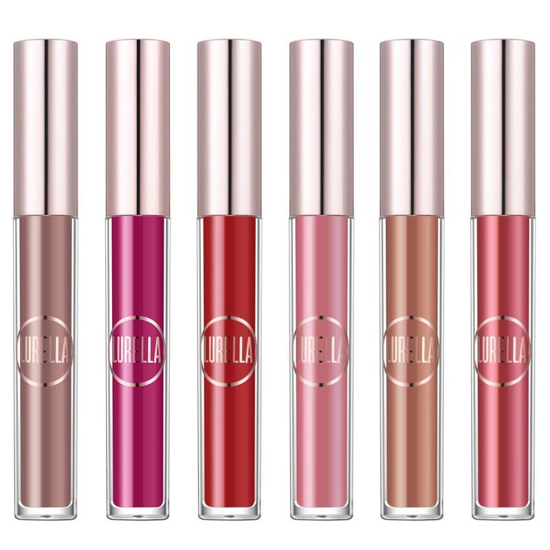 Lurella Cosmetics Long-Lasting Liquid Lipstick Set - 7 Full-Size Lipsticks in Vibrant Colors - Makeup Set