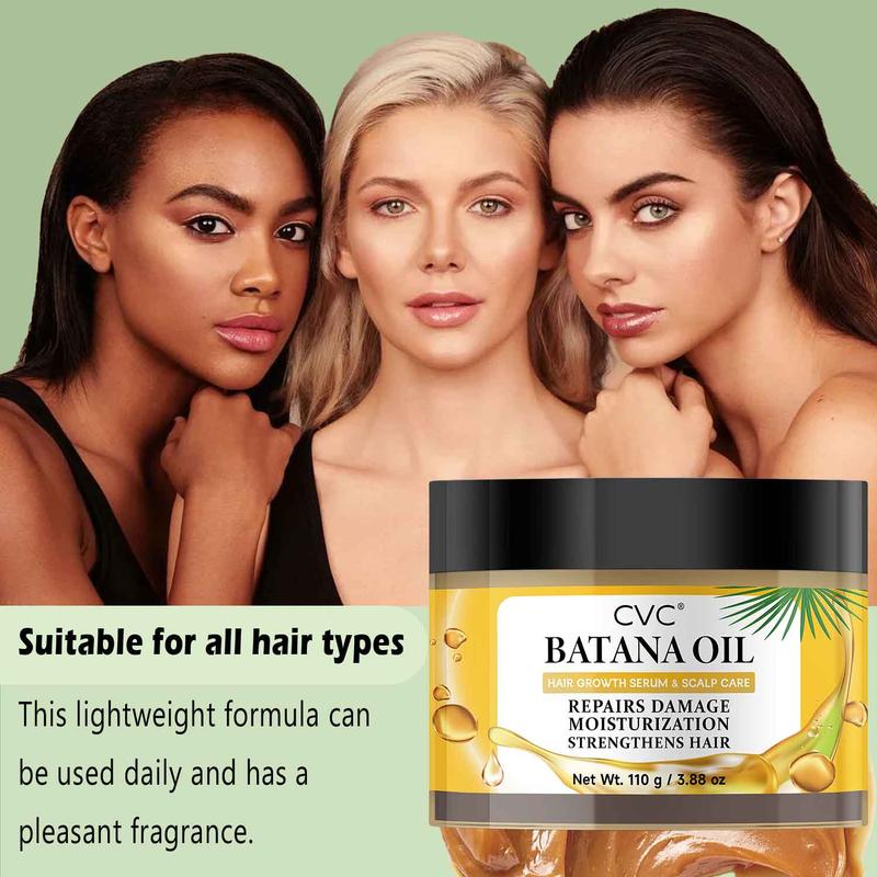 Batana Oil for Hair thicker: Batana Oil Sourced from Honduras - CVC Batana Oil - Thicker Hair for Women & Men, Moisturize Scalp, Restore Dry Damaged Hair 110g 3.88 oz Haircare Repair