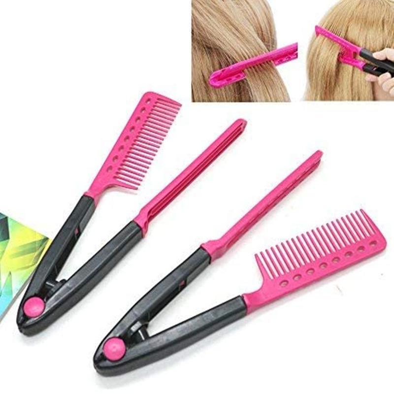 V-type Hair Straightener, 1 Count Hair Brush, Hair Comb, Hair Styling Tools, Portable Folding Hair Comb, Hair Care & Styling Supplies For Home Salon