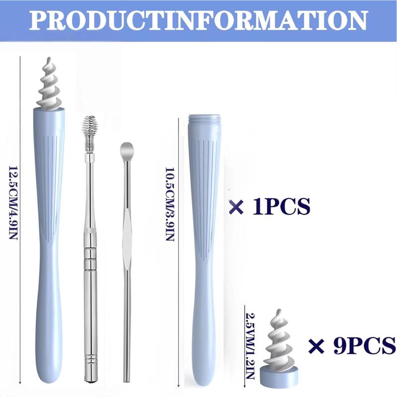 3 in 1 Ear Wax Removal Tool, Q-Grips Ear Wax Removal Reusable Washable Replacement Soft Silicone Tips for Cleaner Earwax, Ear Wax Removal Kit Contains 3 Types of Ear Cleaner
