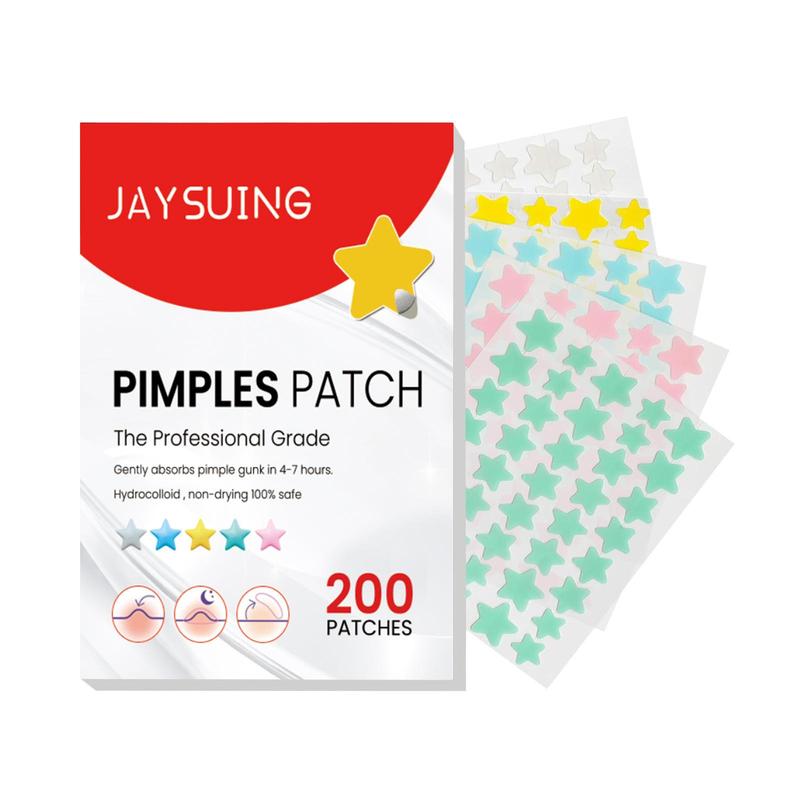 Star Shaped Colorful Acne Patch, 200pcs box Breathable Pimple Covering Sticker, Invisible Acne Patches, Skin Care Products for Women & Men