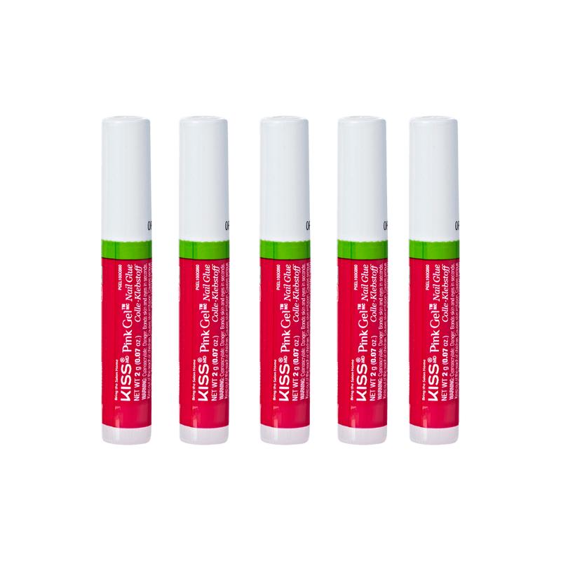 KISS Pink Gel Nail Glue – 5 Pieces
