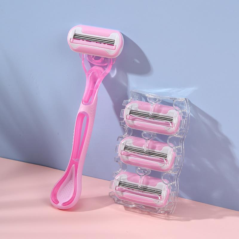 T-shaped Razor with Replacement Disposable Razor Blades Set, 5 Counts set Razor Blades with Box, Manual Body Hair Removal Tool for Women & Men