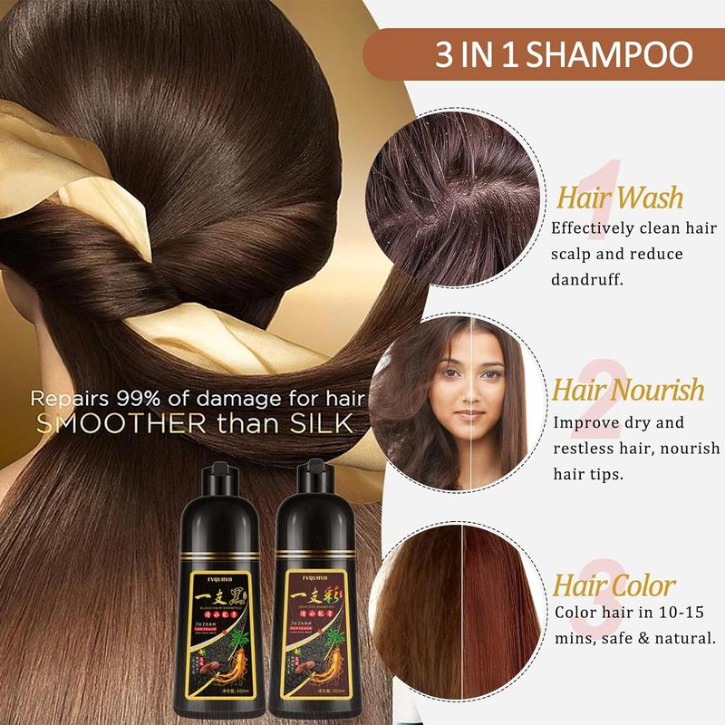 Blonde Brown Hair Dye Shampoo , 3 in 1+99,99% Gray Hair Coverage, 3 in 1 Herbal Ingredients Natural Shampoo ,Plant Hair Dye Haircare, Hair Coloring for Women and Men,Halloween Gift(500ml)
