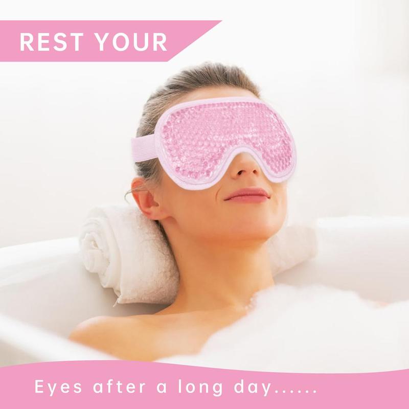 Cold Compress Gel Eye Mask, Cooling Eyes Cover for Improving Puffiness, Sleep Mask for Eye Soothing, Soft Eye Care Accessories for Women, Travel Accessories