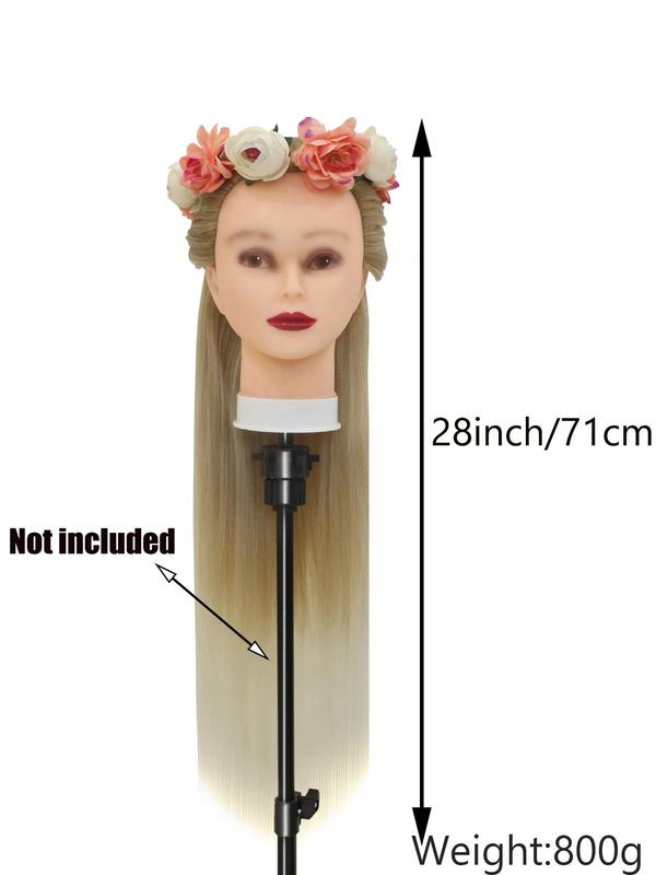 Hairdresser Styling Head with 10 Combs, 2024 New Summer Style Hairdresser Training Head with Free Clamp, Diy Set, Hair Styling Head for Braiding