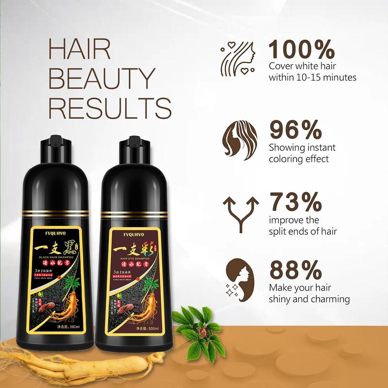 Blonde Brown Hair Dye Shampoo , 3 in 1+99,99% Gray Hair Coverage, 3 in 1 Herbal Ingredients Natural Shampoo ,Plant Hair Dye Haircare, Hair Coloring for Women and Men,Halloween Gift(500ml)