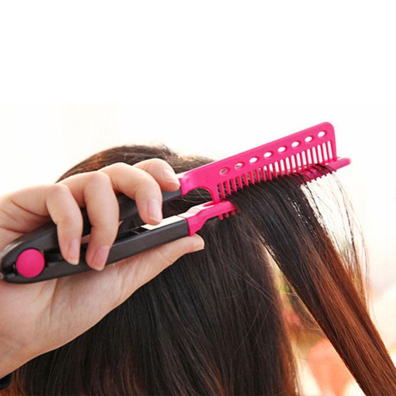 V-type Hair Straightener, 1 Count Hair Brush, Hair Comb, Hair Styling Tools, Portable Folding Hair Comb, Hair Care & Styling Supplies For Home Salon
