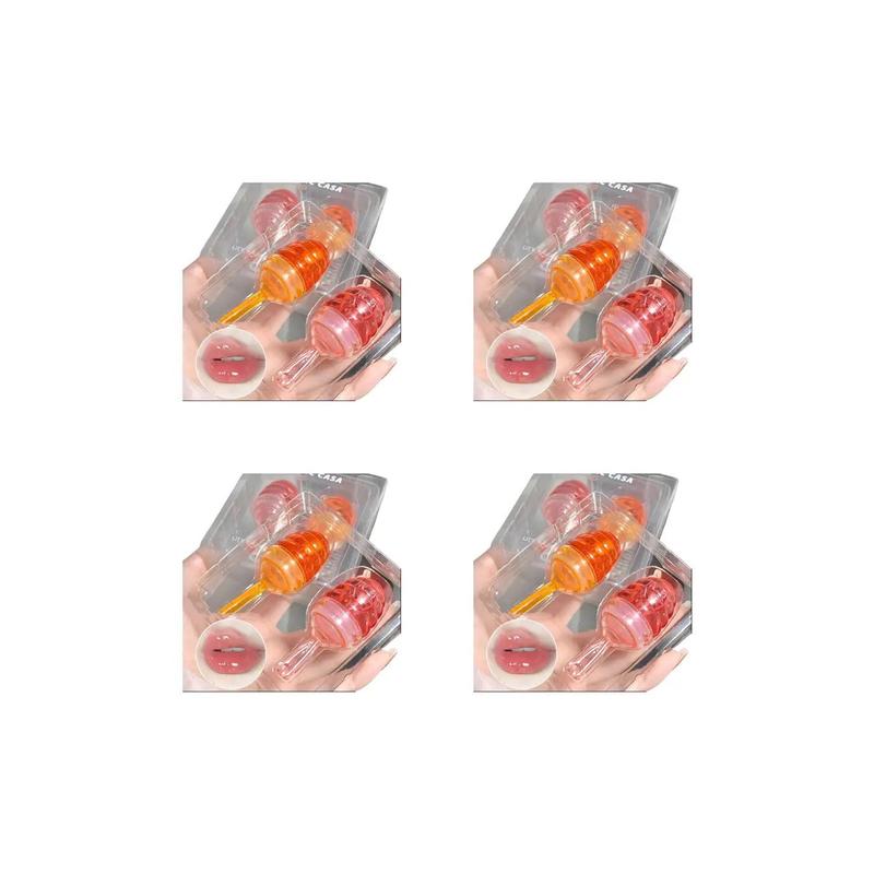 Little Honey Pot Deisgn Moisture Lip Oil, Hydrate Juicy Lip Gloss, Lip Skincare Product for Women & Girls, Summer Cosmetic Gift