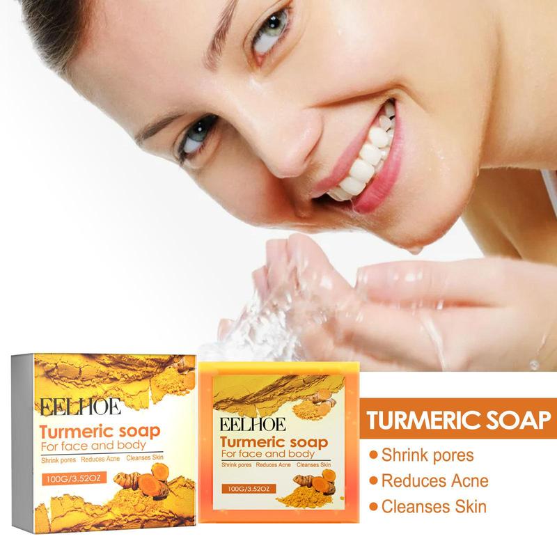 Turmeric Skin Care Set, 1 Box 3 Boxes Gentle Cleansing Soap & Exfoliating Scrub & Moisturizing Body Lotion, Skin Care Product for Women & Men Daily Use